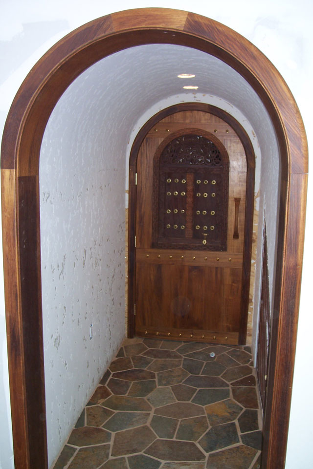 New Page 1 Solid Teak Full Arched Entry Door With Carving And Br Spikes